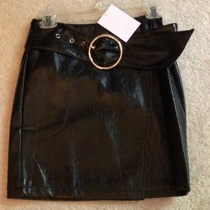 Leather skirt with belt
